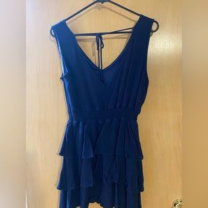 Navy blue sleeveless mini dress
